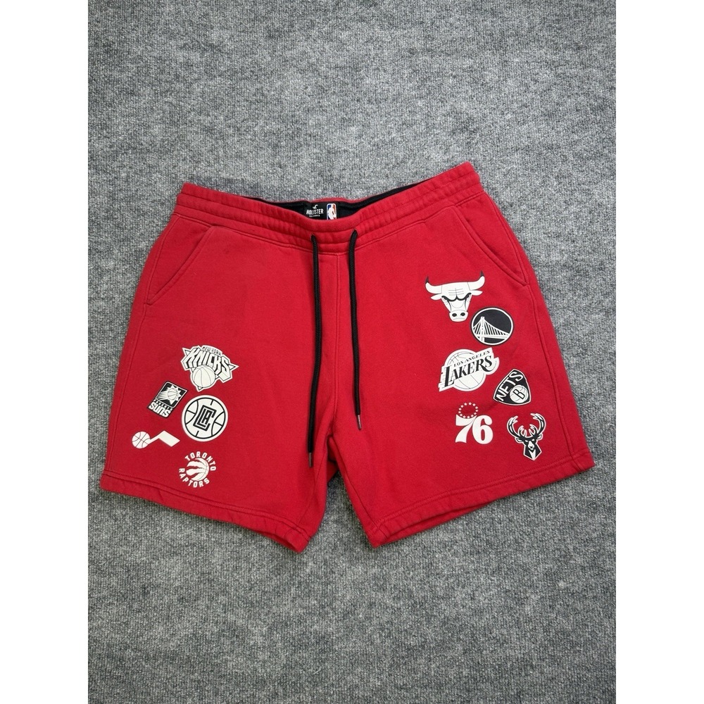 Red with White NBA Logo Basketball Shorts Size XL Men/Women/Teens Hollister